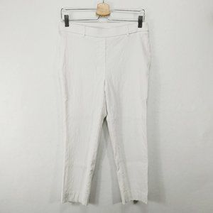 Jules & Leopold Pants Women 6 Medium Pull On Crop White Stretch Casual W30 x L23